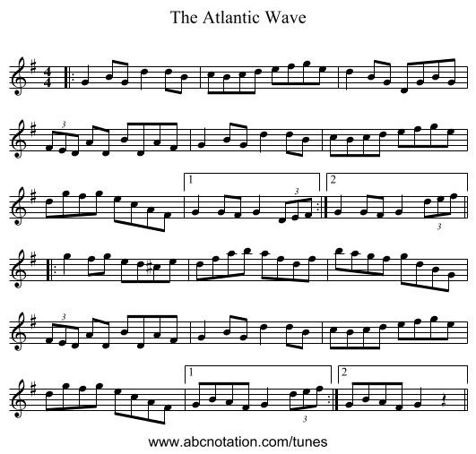 The Atlantic Wave - staff notation
