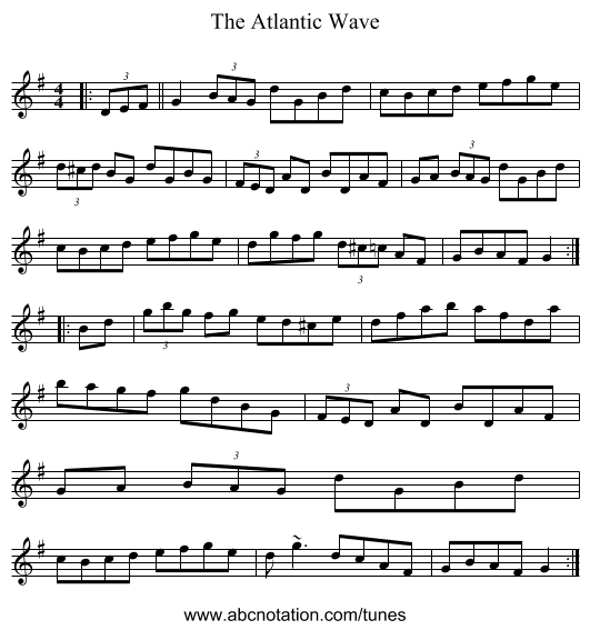 The Atlantic Wave - staff notation