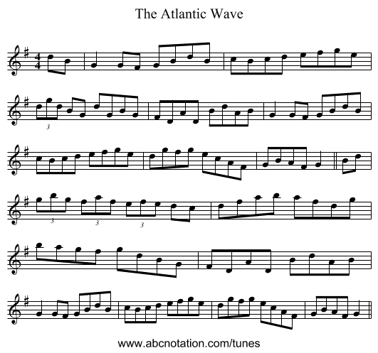 The Atlantic Wave - staff notation