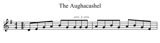 The Aughacashel - staff notation