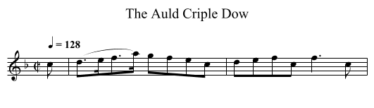 The Auld Criple Dow - staff notation