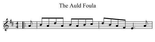 The Auld Foula - staff notation