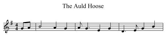 The Auld Hoose - staff notation
