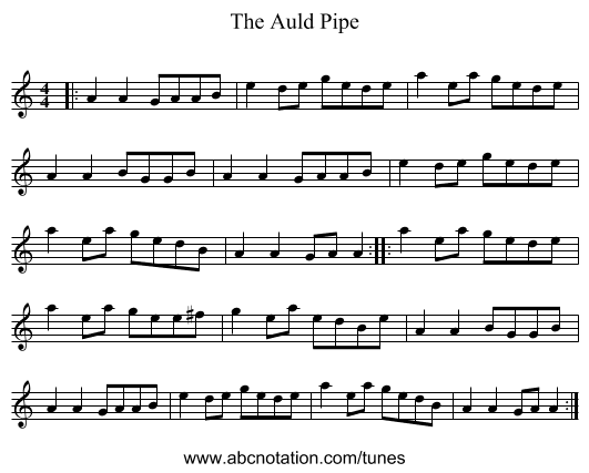 The Auld Pipe - staff notation