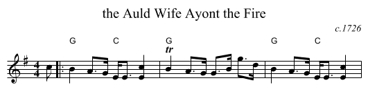 the Auld Wife Ayont the Fire - staff notation