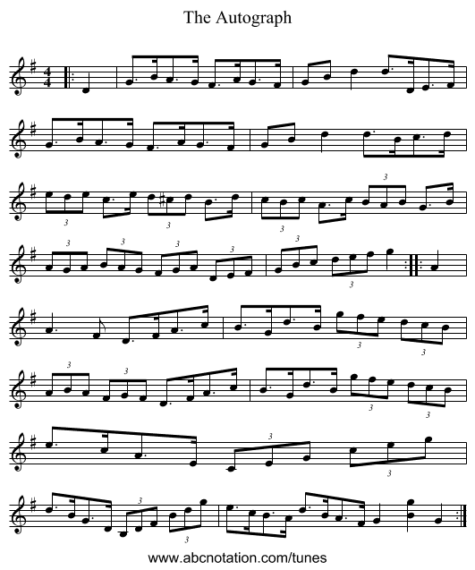 The Autograph - staff notation