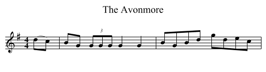 The Avonmore - staff notation