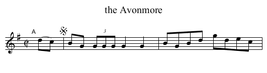 the Avonmore - staff notation