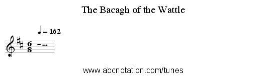 The Bacagh of the Wattle - staff notation
