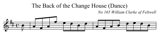 The Back of the Change House (Dance) - staff notation