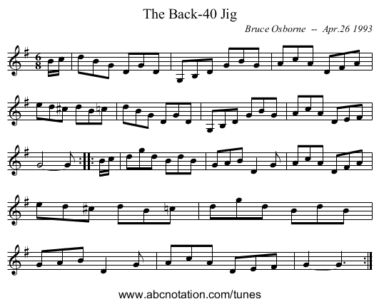 The Back-40 Jig - staff notation