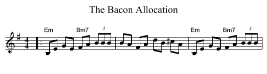 The Bacon Allocation - staff notation