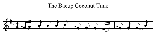The Bacup Coconut Tune - staff notation