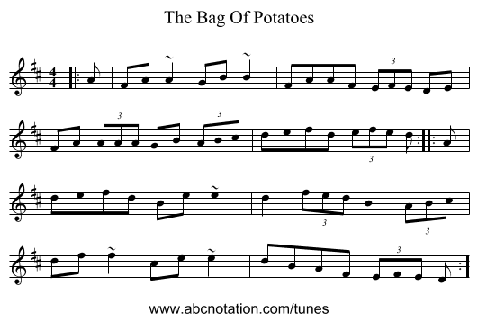 The Bag Of Potatoes - staff notation