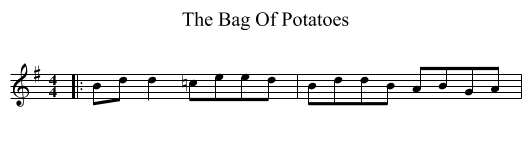 The Bag Of Potatoes - staff notation