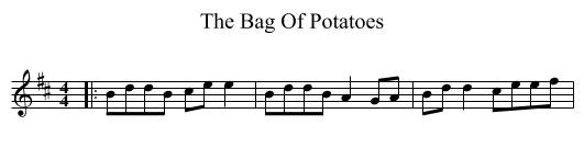 The Bag Of Potatoes - staff notation