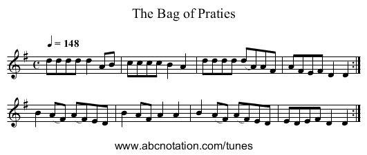 The Bag of Praties - staff notation