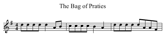 The Bag of Praties - staff notation