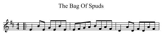 The Bag Of Spuds - staff notation