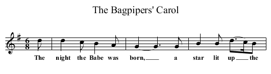 The Bagpipers' Carol - staff notation