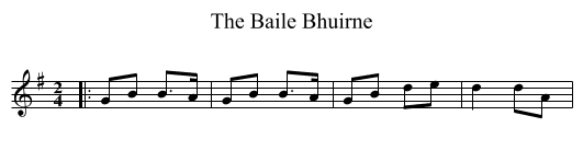 The Baile Bhuirne - staff notation