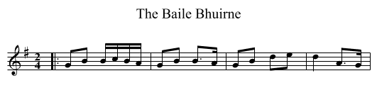 The Baile Bhuirne - staff notation