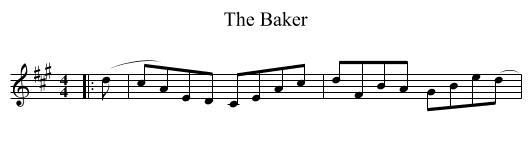 The Baker - staff notation