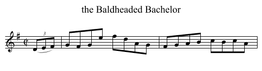 the Baldheaded Bachelor - staff notation