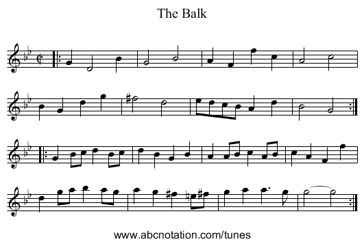 The Balk - staff notation