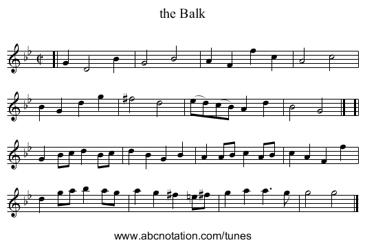 the Balk - staff notation