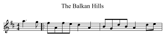 The Balkan Hills - staff notation