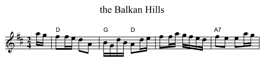 the Balkan Hills - staff notation
