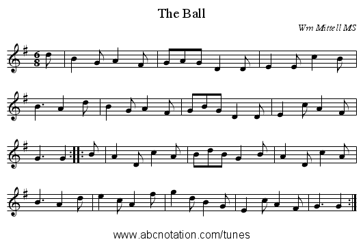 The Ball - staff notation
