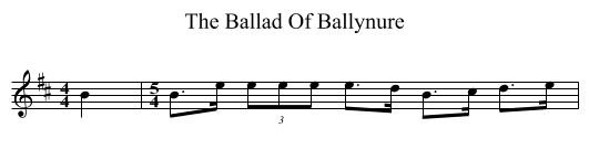 The Ballad Of Ballynure - staff notation