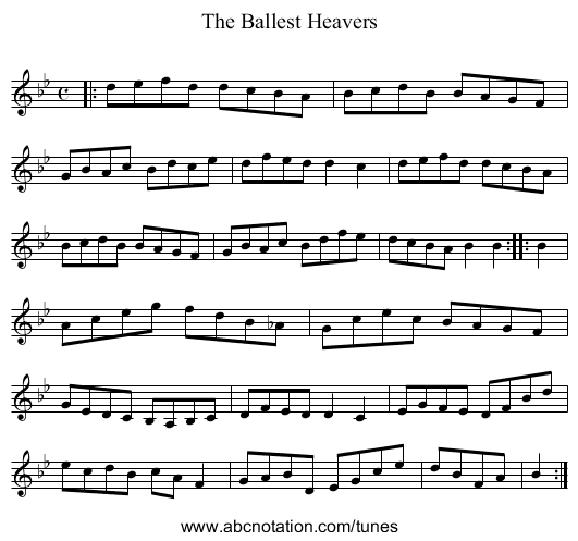 The Ballest Heavers - staff notation