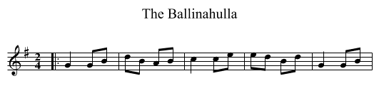 The Ballinahulla - staff notation