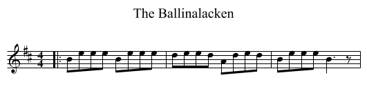 The Ballinalacken - staff notation