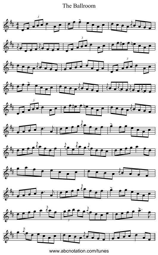 The Ballroom - staff notation