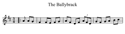 The Ballybrack - staff notation