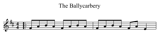The Ballycarbery - staff notation