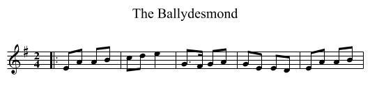 The Ballydesmond - staff notation