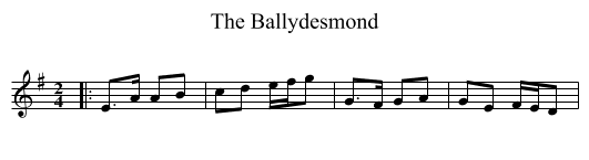The Ballydesmond - staff notation