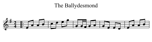 The Ballydesmond - staff notation