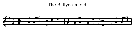 The Ballydesmond - staff notation