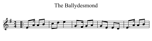 The Ballydesmond - staff notation