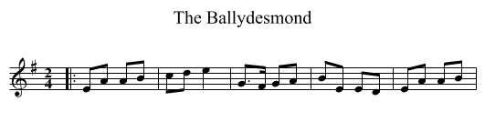 The Ballydesmond - staff notation