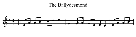 The Ballydesmond - staff notation