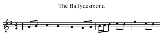 The Ballydesmond - staff notation