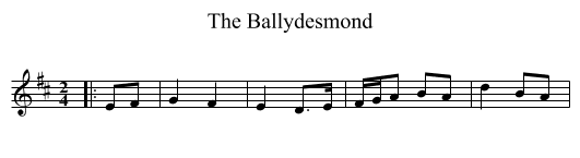The Ballydesmond - staff notation