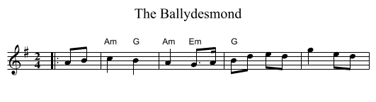 The Ballydesmond - staff notation